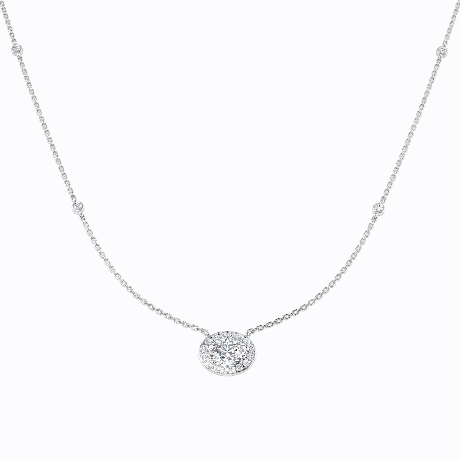9ct White Gold 1.47ct E VS2 Laboratory Grown CVD Necklace