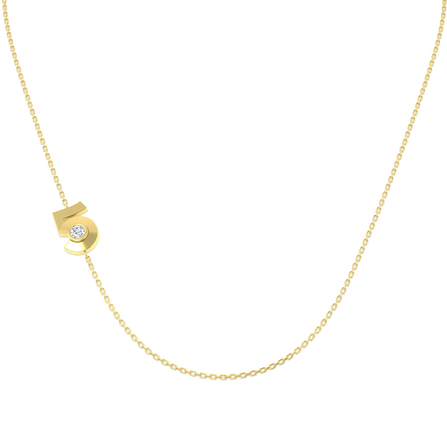 9ct Yellow Gold 0.10ct Laboratory Grown CVD Necklace