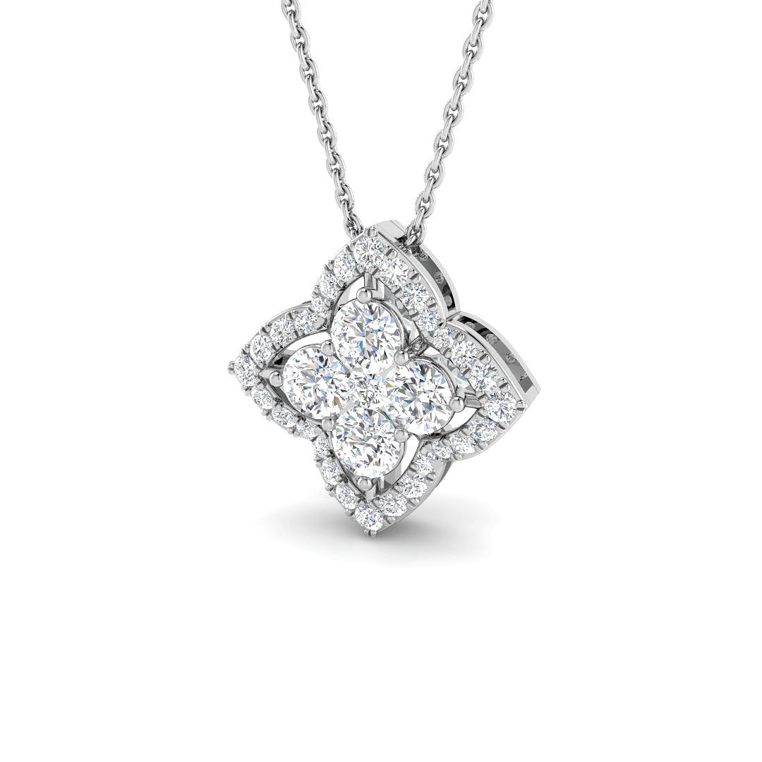 9ct White Gold 0.95ct Laboratory Grown CVD Pendant