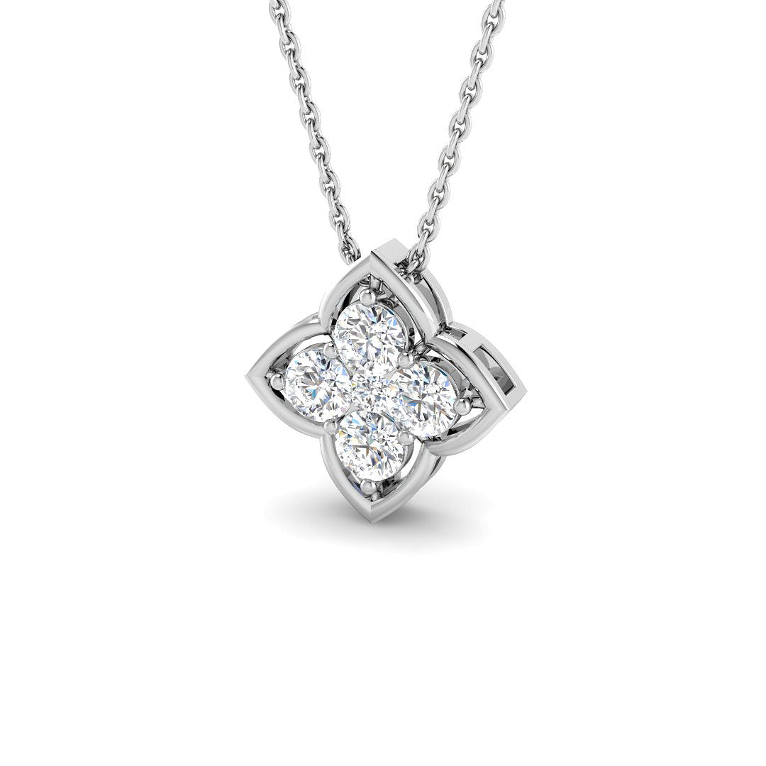9ct White Gold 0.51ct Laboratory Grown CVD Pendant