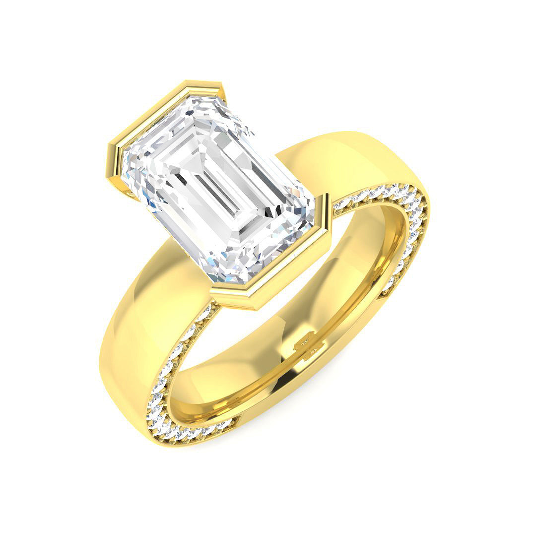 9ct Yellow Gold 3.84ct E VS2 Laboratory Grown CVD Ring