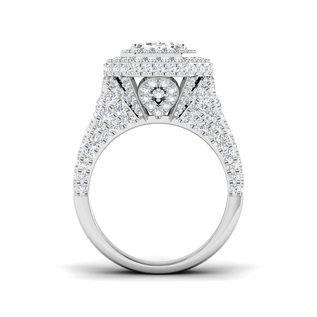 9ct White Gold 6.74ct E VS2 Laboratory Grown CVD Ring