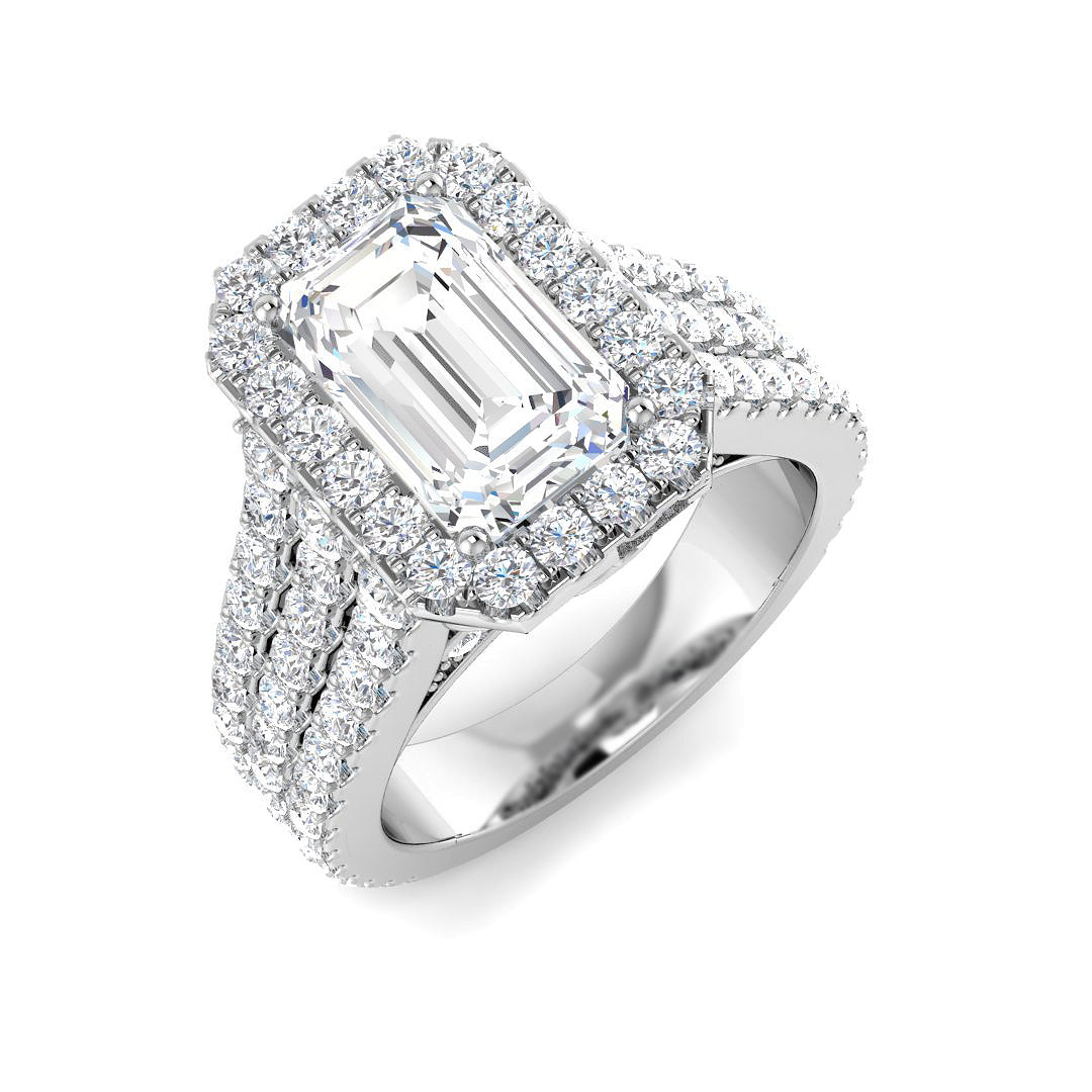 9ct White Gold 5.04ct E VS2 Laboratory Grown CVD Ring