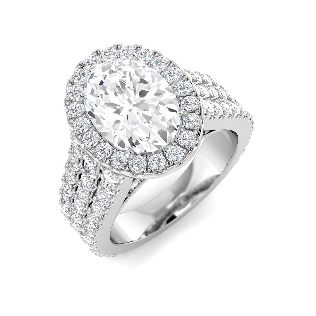 9ct White Gold 5.03ct E VS2 Laboratory Grown CVD Ring