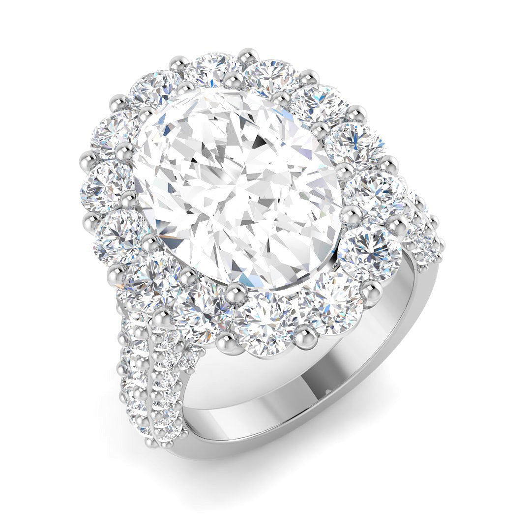 9ct White Gold 8.79ct E VS2 Laboratory Grown CVD Ring