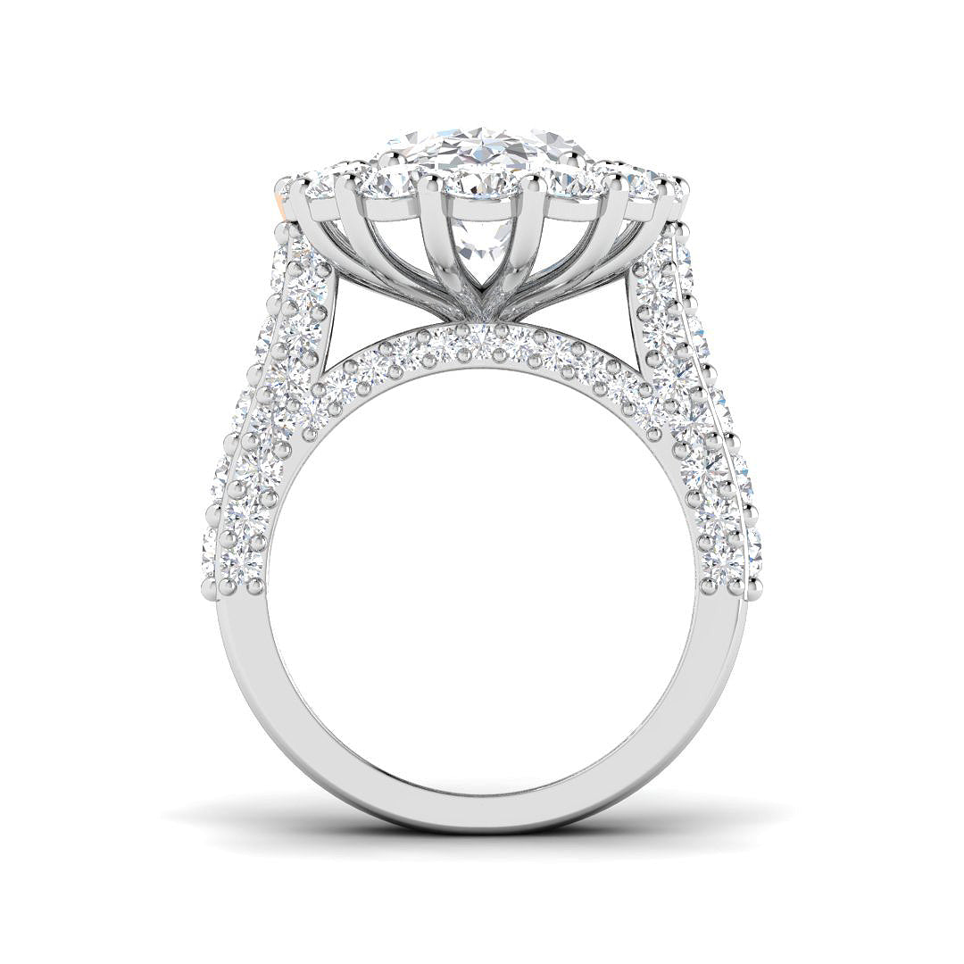 9ct White Gold 8.79ct E VS2 Laboratory Grown CVD Ring