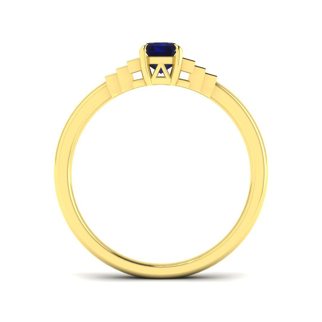 9ct Yellow Gold 0.53ct Blue Sapphire Ring