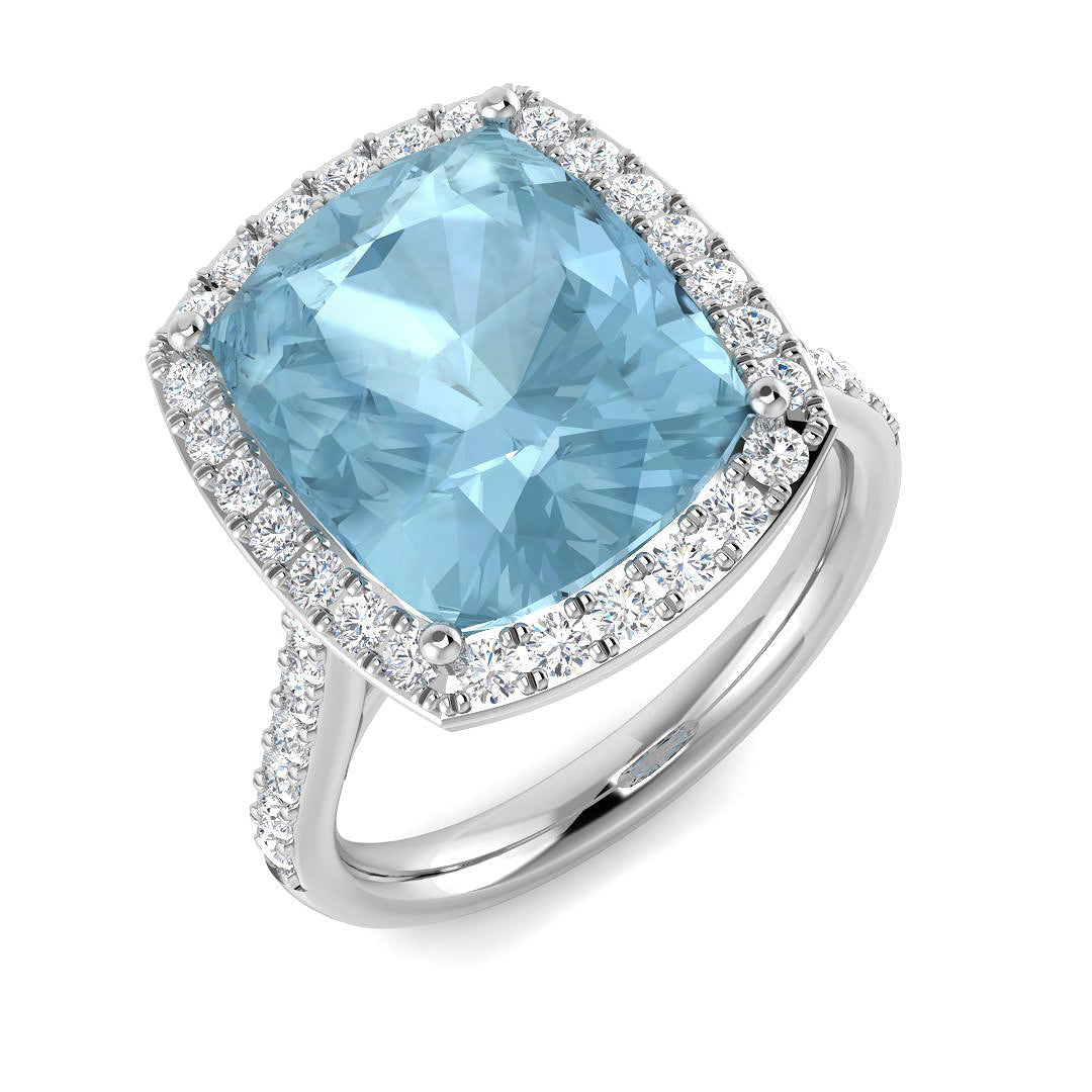 Platinum 6.23ct Aquamarine Ring