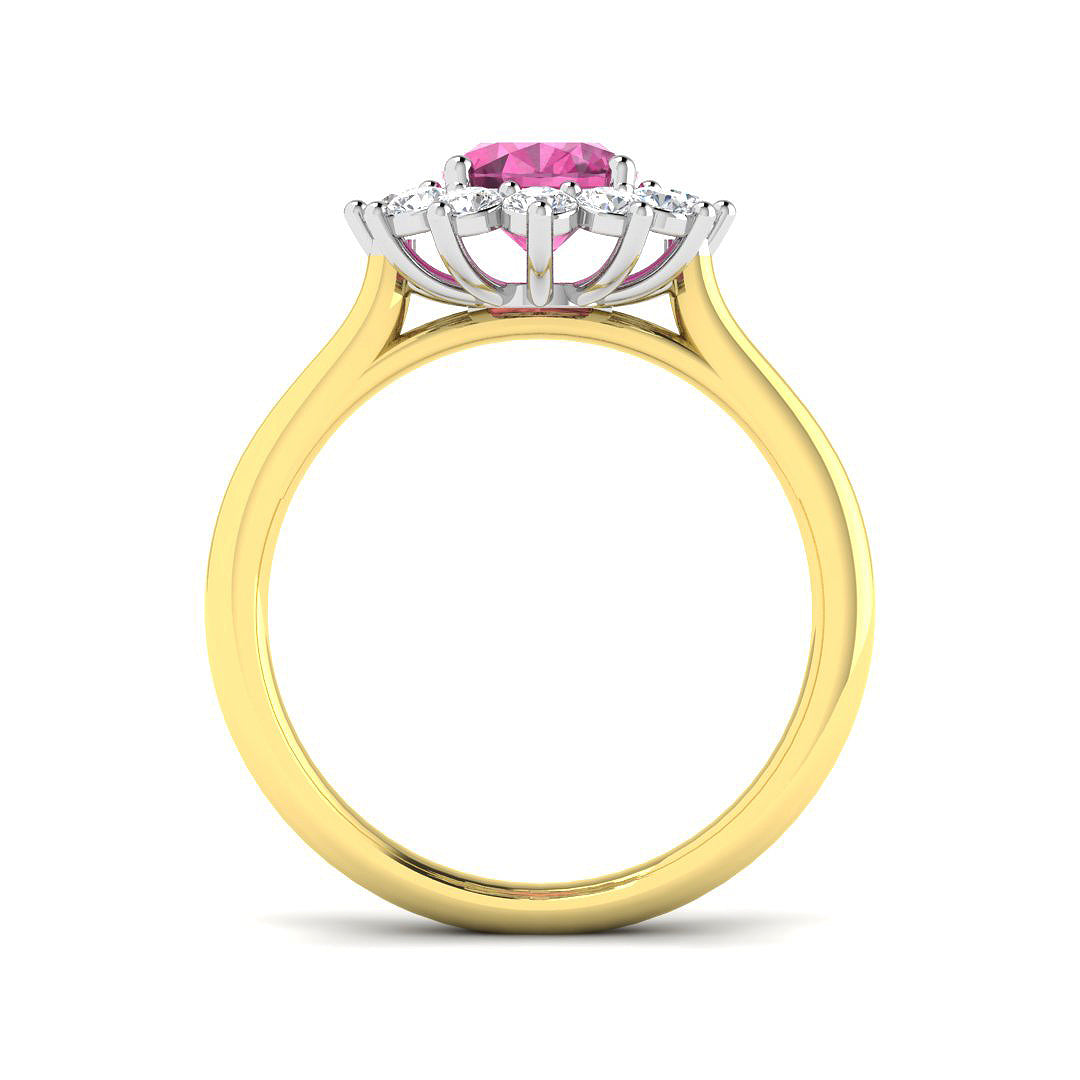 18ct Two-Tone Gold 1.65ct Pink Sapphire Ring