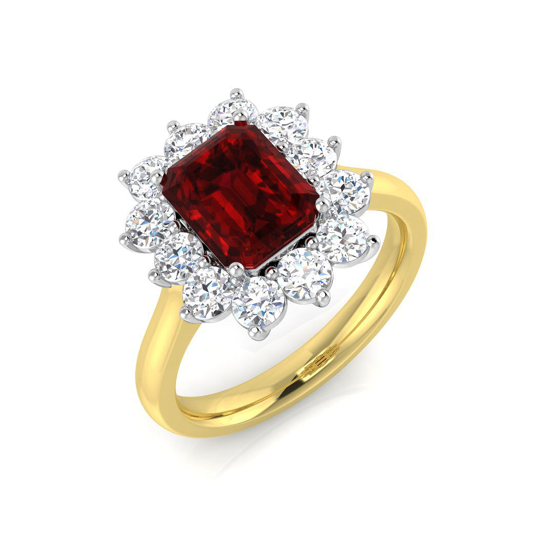 18ct Two-Tone Gold 3.16ct Ruby Ring