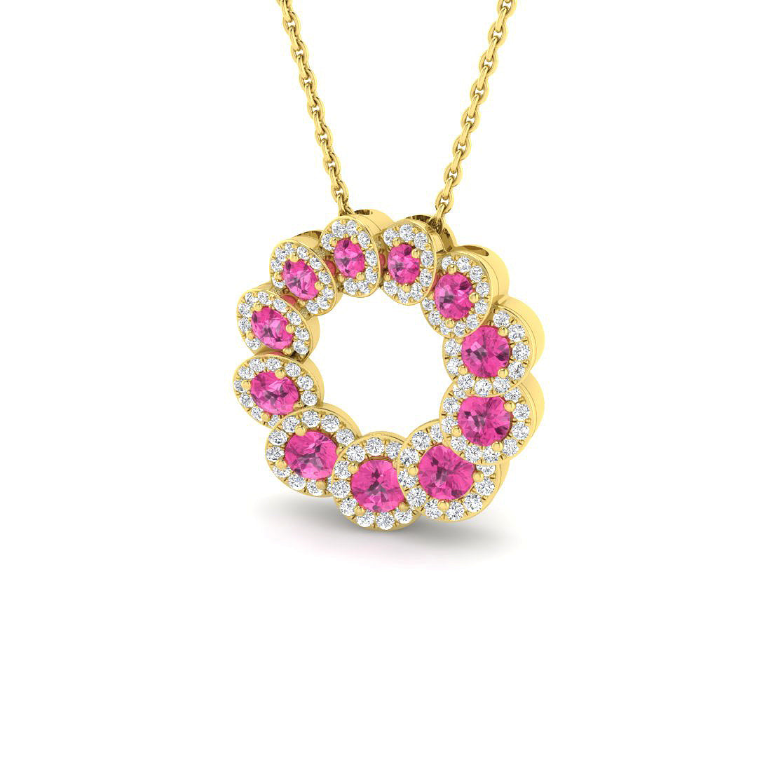 18ct Yellow Gold 1.13ct Pink Sapphire Pendant