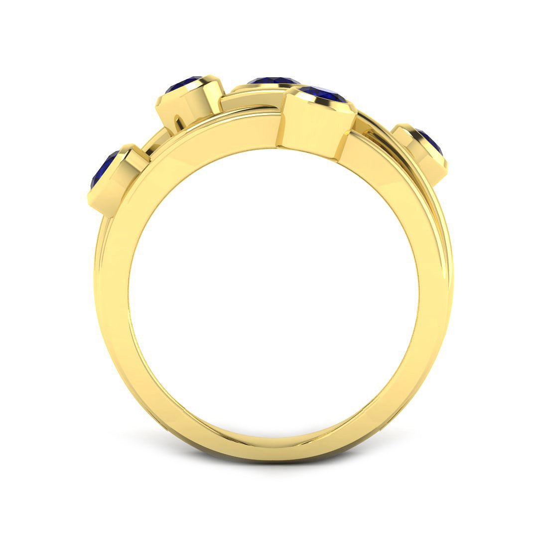 9ct Yellow Gold 0.86ct Blue Sapphire Ring