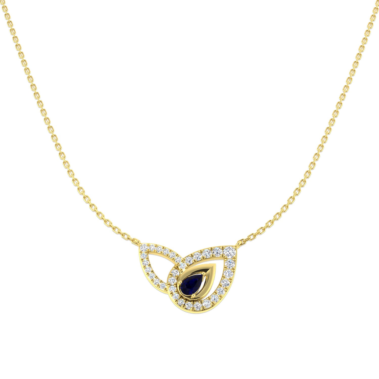 9ct Yellow Gold 0.77ct Blue Sapphire Necklace