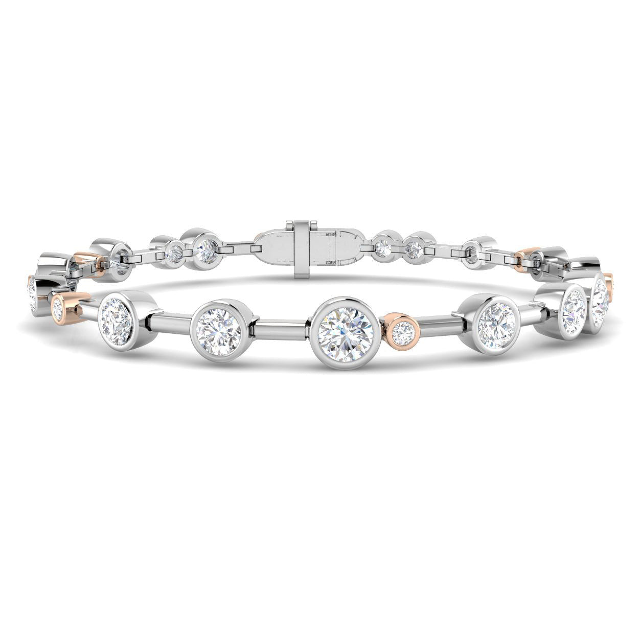 9ct Two-Tone Gold 5.16ct Laboratory Grown CVD Bracelet