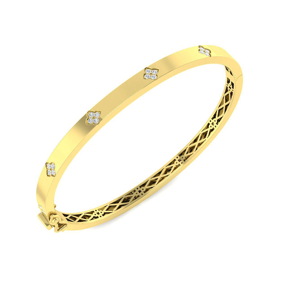 9ct Yellow Gold 0.48ct Laboratory Grown CVD Bangle