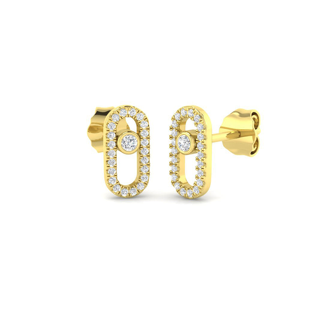 9ct Yellow Gold 0.15ct Laboratory Grown CVD Earrings