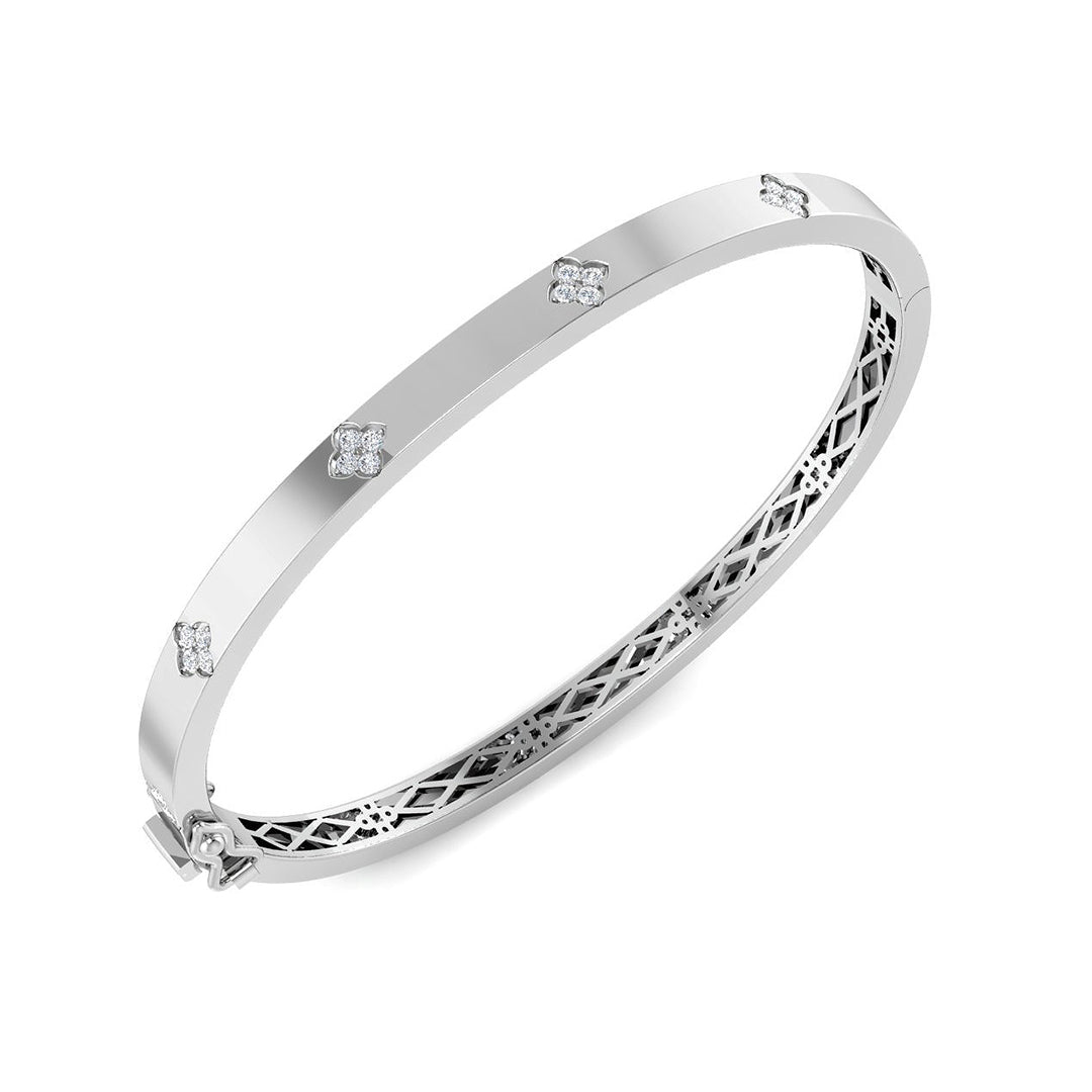 9ct White Gold 0.48ct Laboratory Grown CVD Bangle