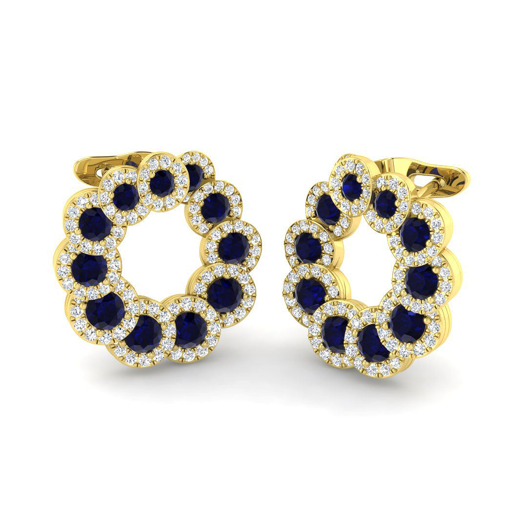 18ct Yellow Gold 2.43ct Blue Sapphire Earrings