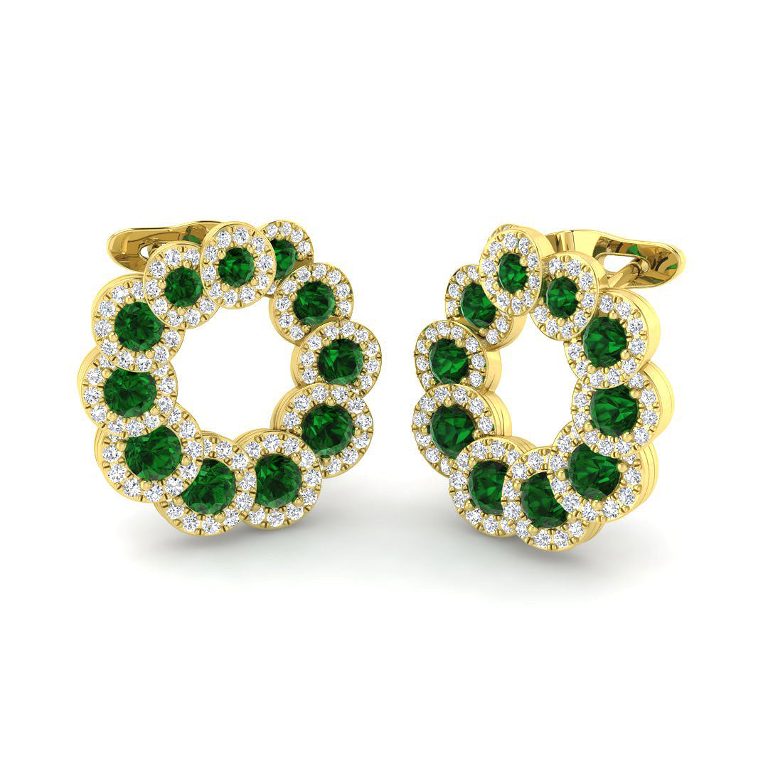 18ct Yellow Gold 2.34ct Emerald Earrings