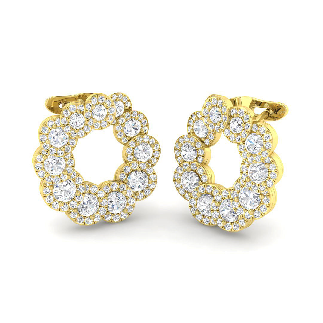 18ct Yellow Gold 2.28ct G SI2 Diamond Earrings