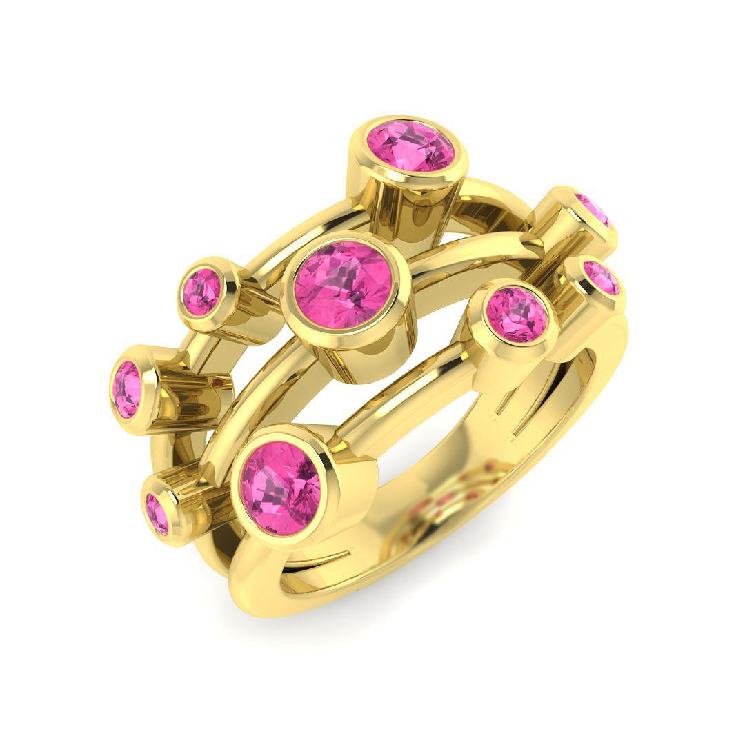 9ct Yellow Gold 1.10ct Pink Sapphire Ring