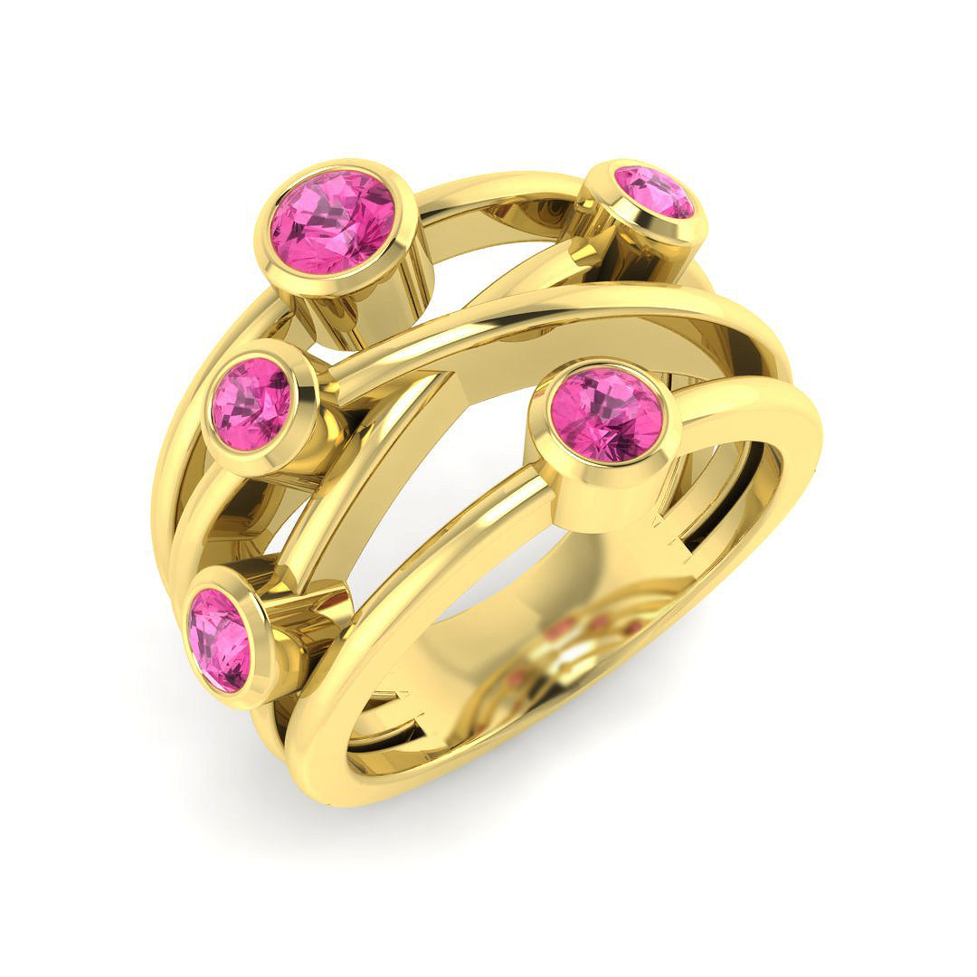9ct Yellow Gold 0.95ct Pink Sapphire Ring