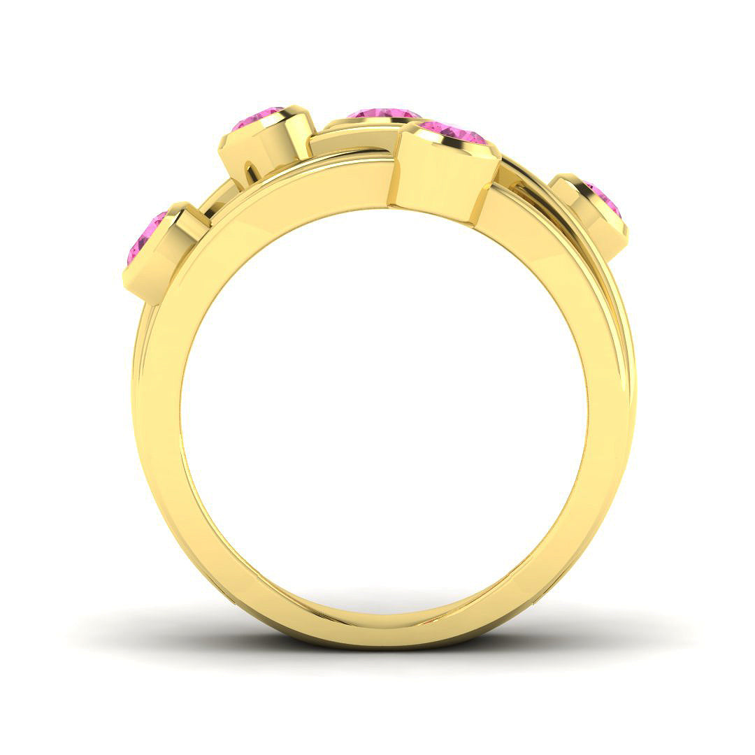 9ct Yellow Gold 0.95ct Pink Sapphire Ring