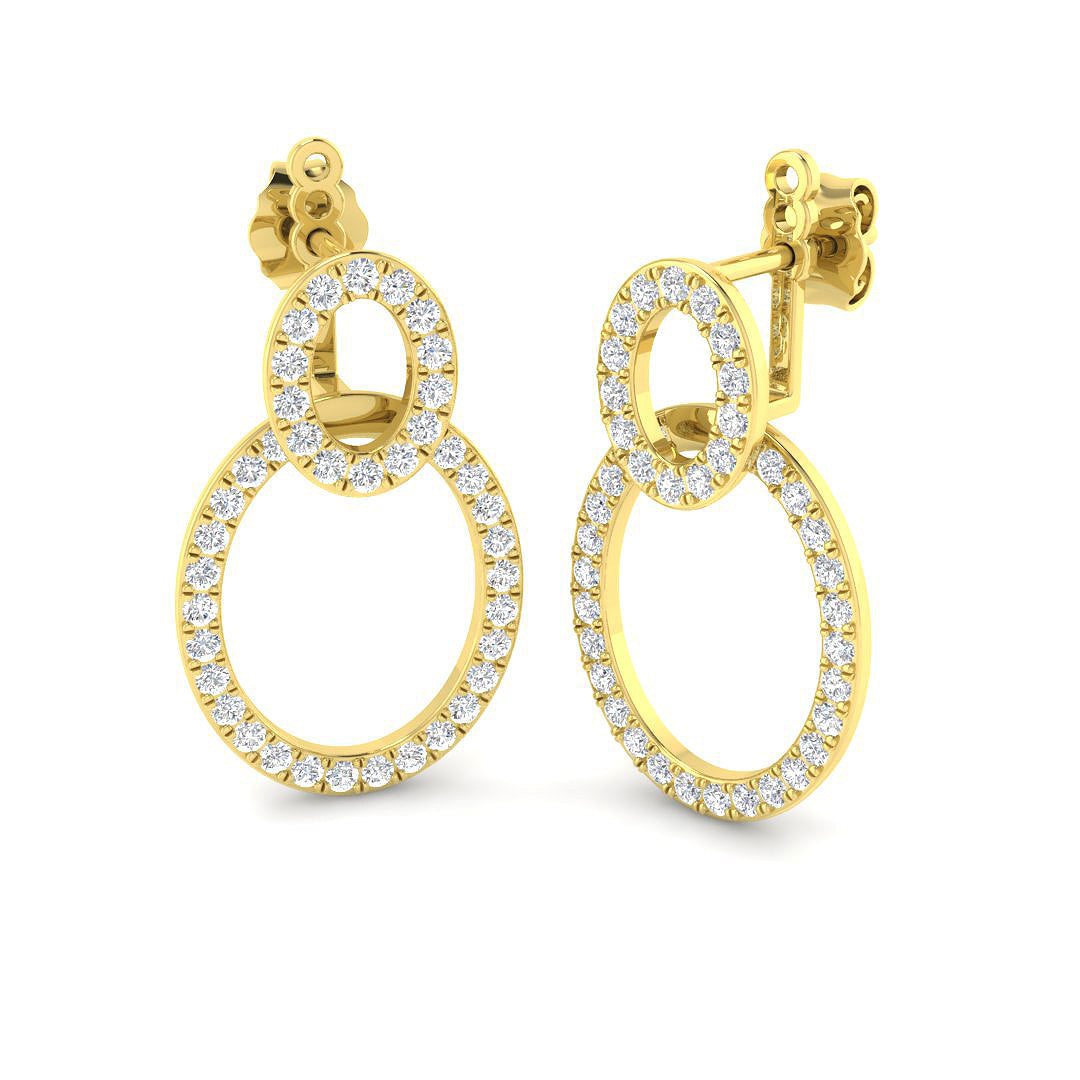 9ct Yellow Gold 0.81ct G SI2 Diamond Earrings