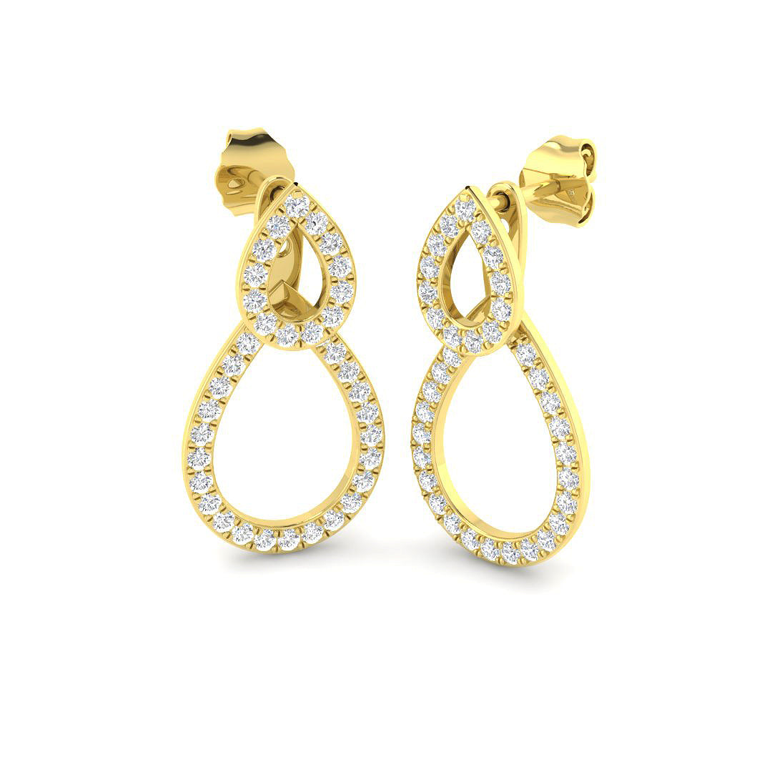 9ct Yellow Gold 0.76ct G SI2 Diamond Earrings