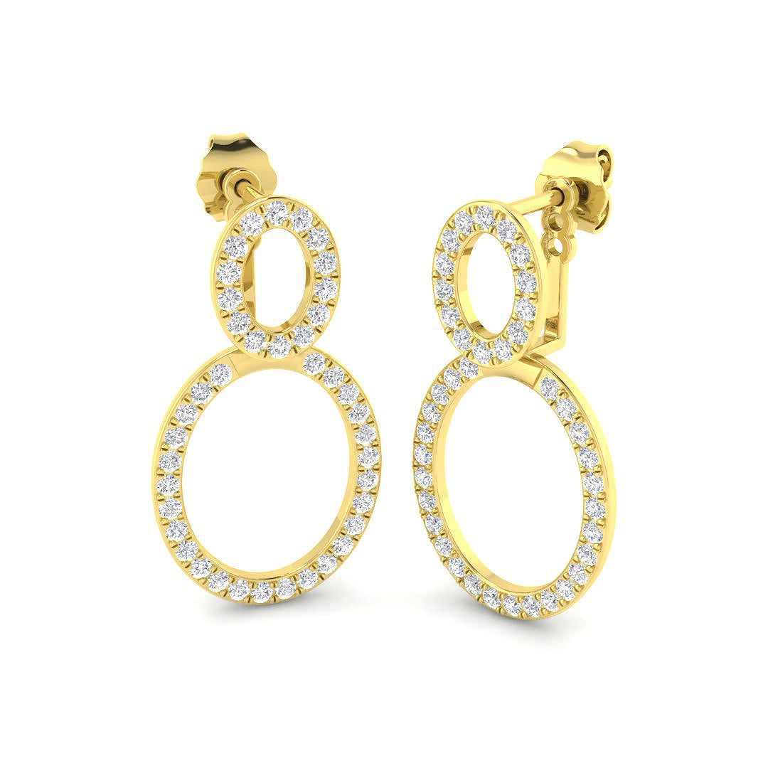 9ct Yellow Gold 0.81ct G SI2 Diamond Earrings