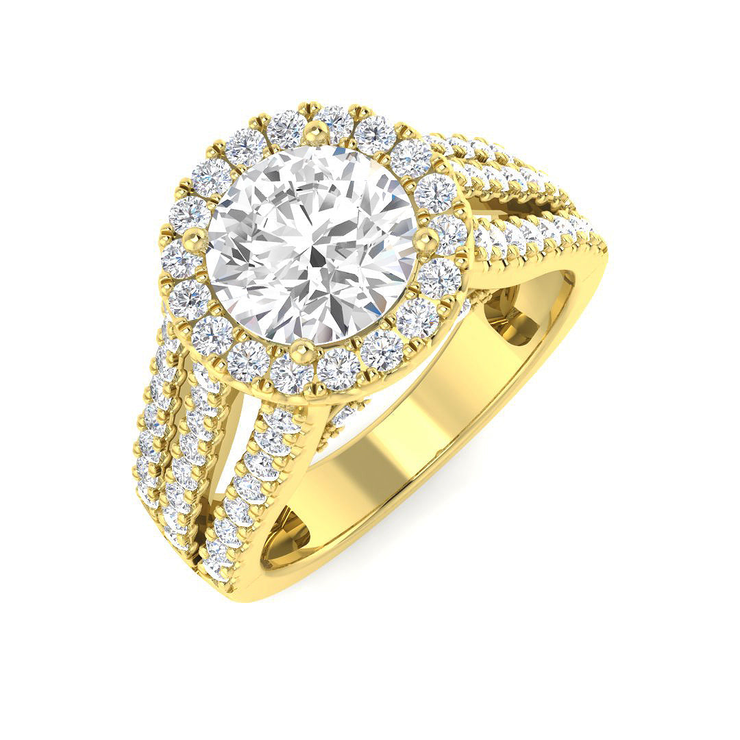 9ct Yellow Gold 2.46ct E VS2 Laboratory Grown CVD Ring