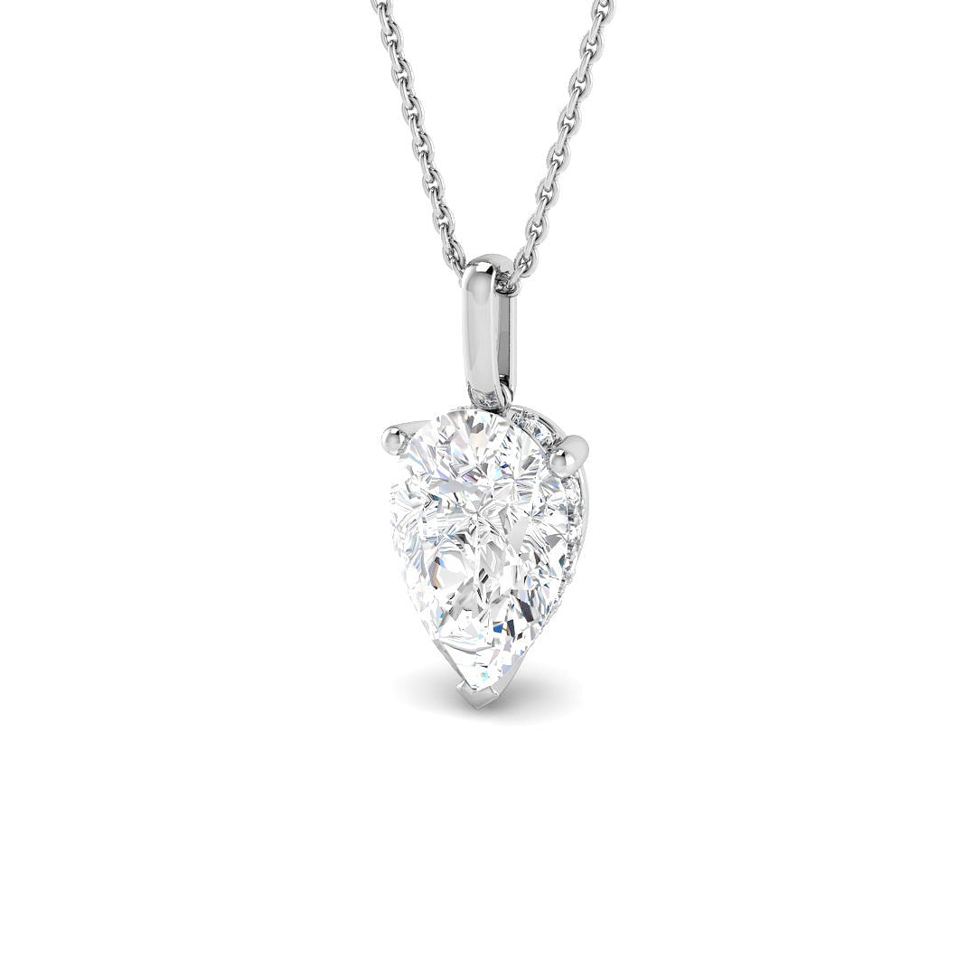 9ct White Gold 3.21ct E VS2 Laboratory Grown CVD Pendant