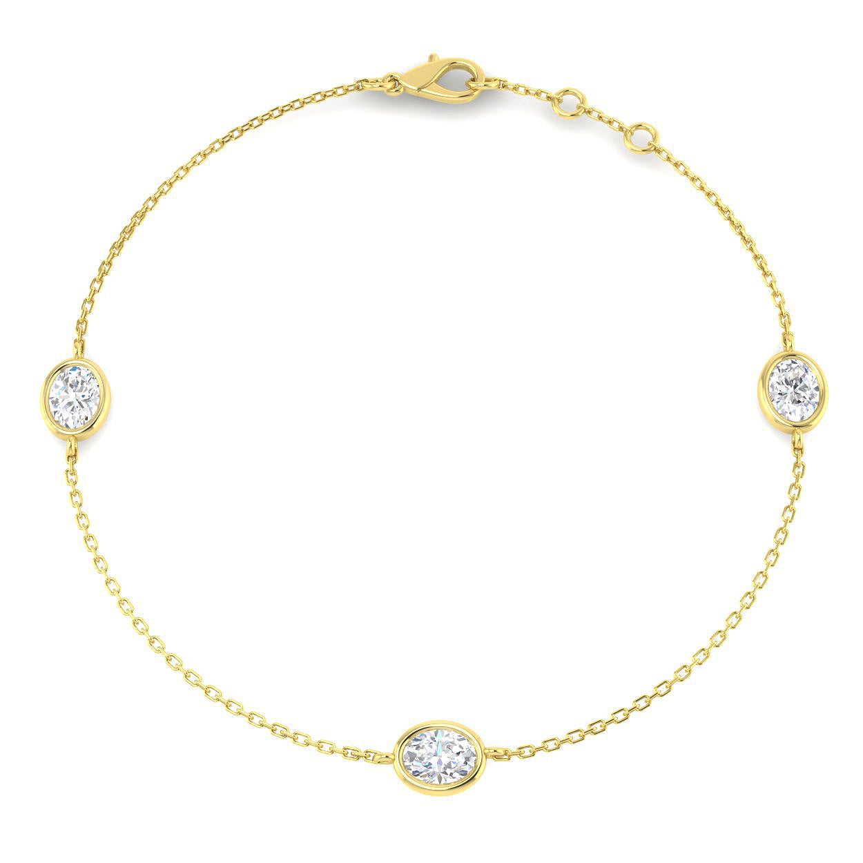 9ct Yellow Gold 1.12ct Laboratory Grown CVD Bracelet
