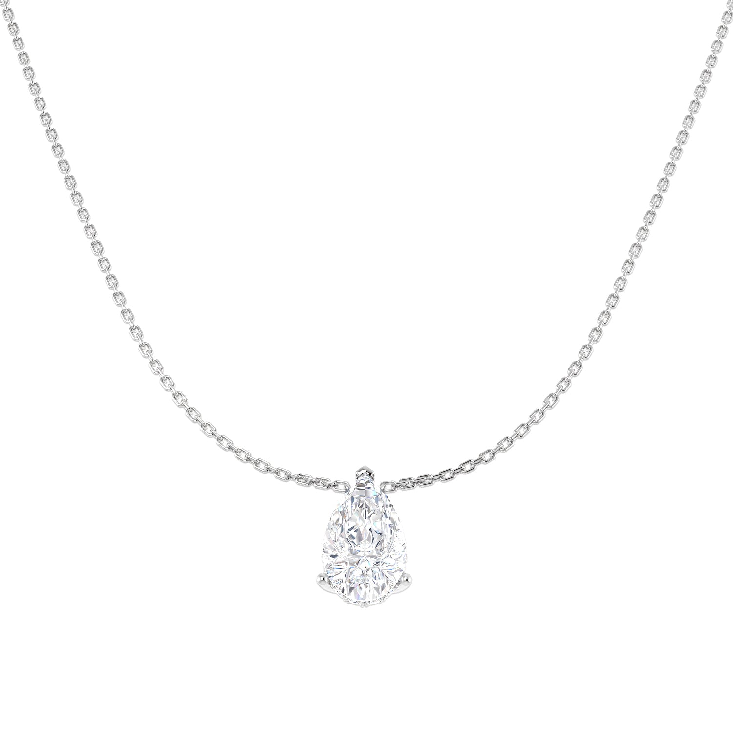 9ct White Gold 3.28ct E VS2 Laboratory Grown CVD Necklace