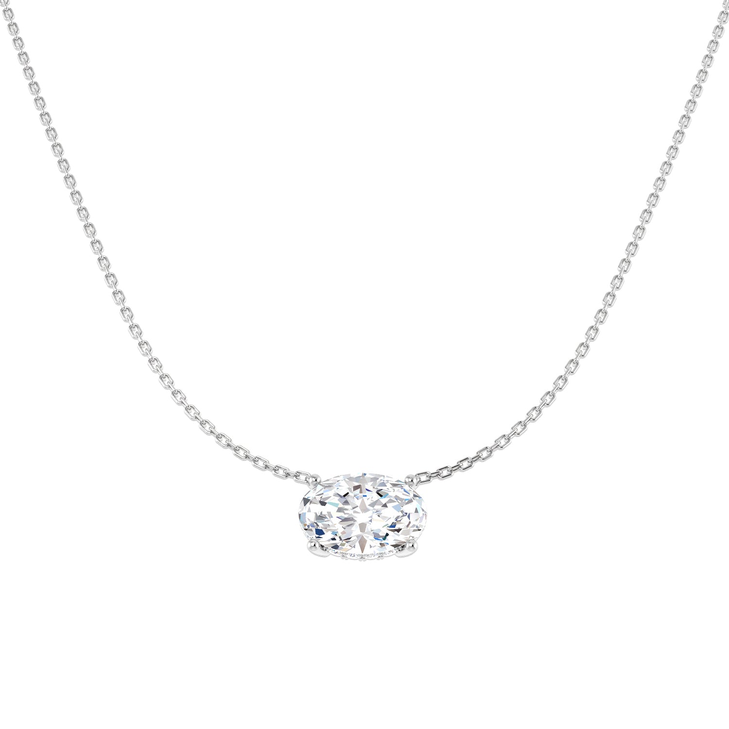 9ct White Gold 3.23ct D VS2 Laboratory Grown CVD Necklace