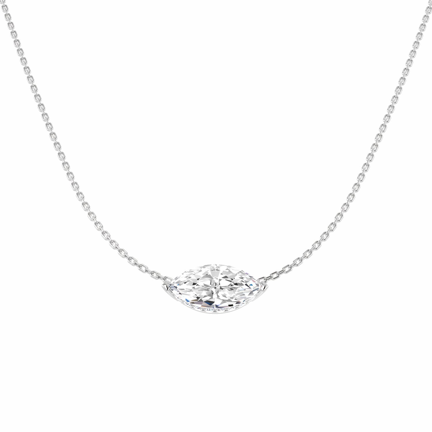 9ct White Gold 3.30ct E VS2 Laboratory Grown CVD Necklace