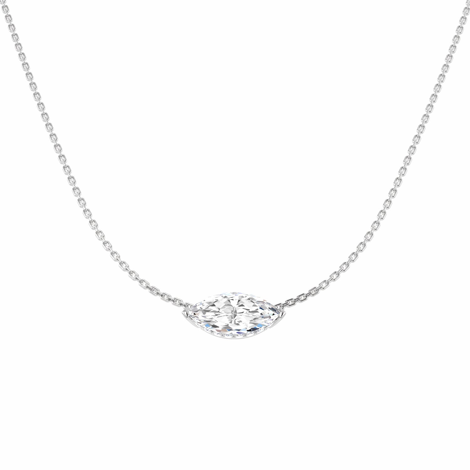 9ct White Gold 2.24ct E VS1 Laboratory Grown CVD Necklace