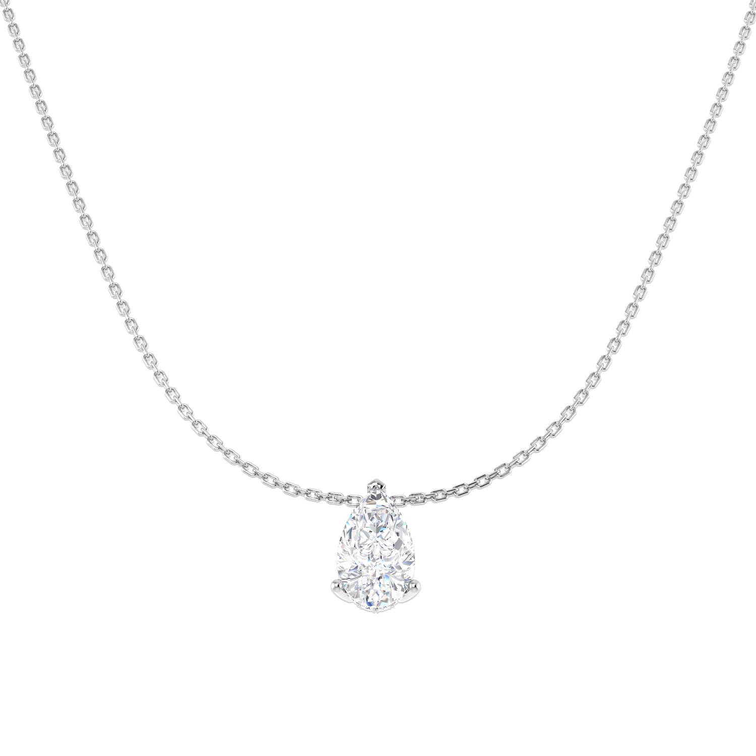 9ct White Gold 2.16ct E VS2 Laboratory Grown CVD Necklace