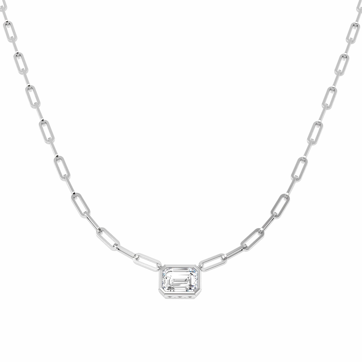 9ct White Gold 3.01ct E VS2 Laboratory Grown CVD Necklace