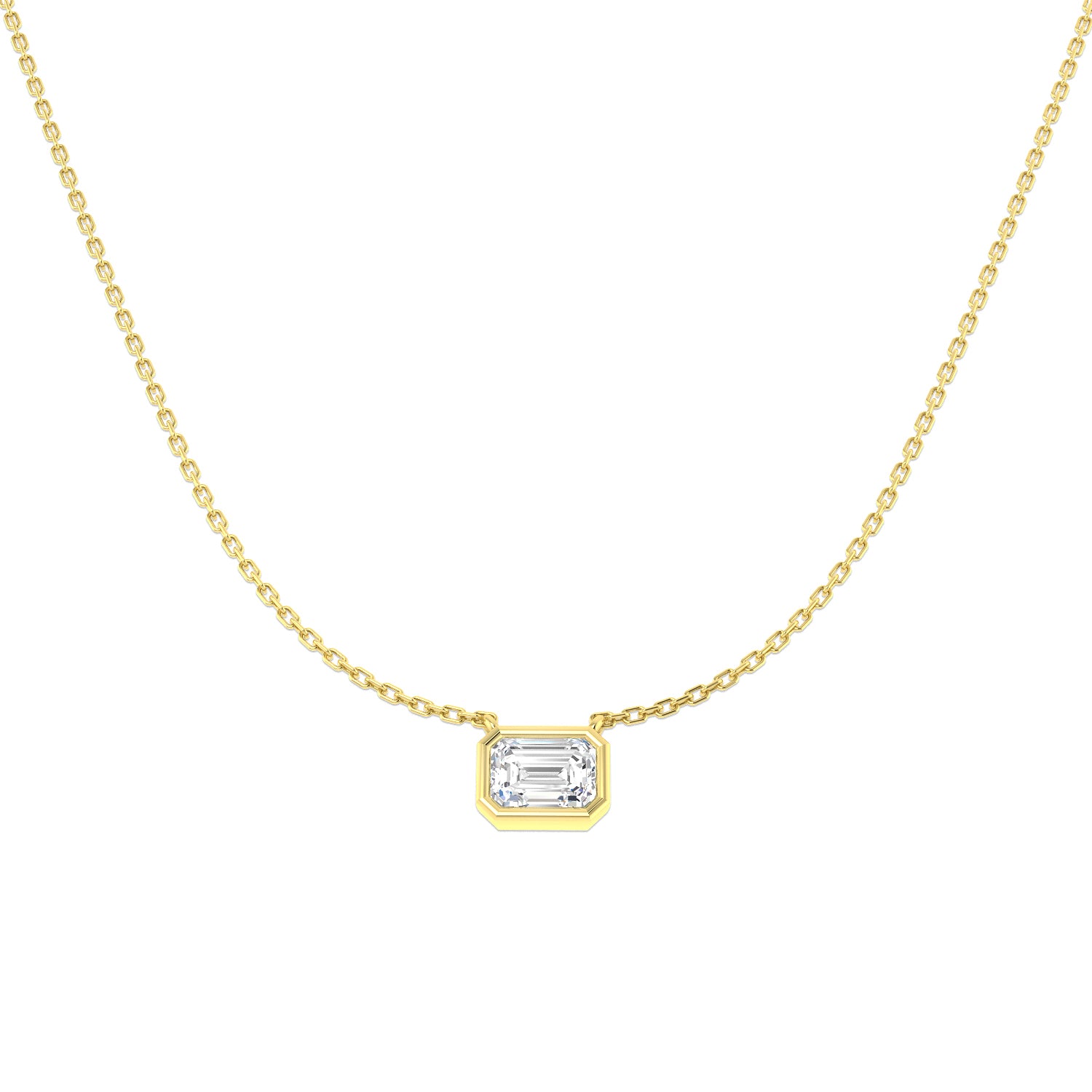 9ct Yellow Gold 1.00ct E VS2 Laboratory Grown CVD Necklace