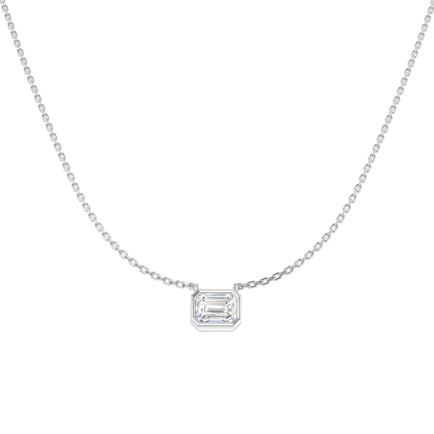 9ct White Gold 1.01ct E VS2 Laboratory Grown CVD Necklace