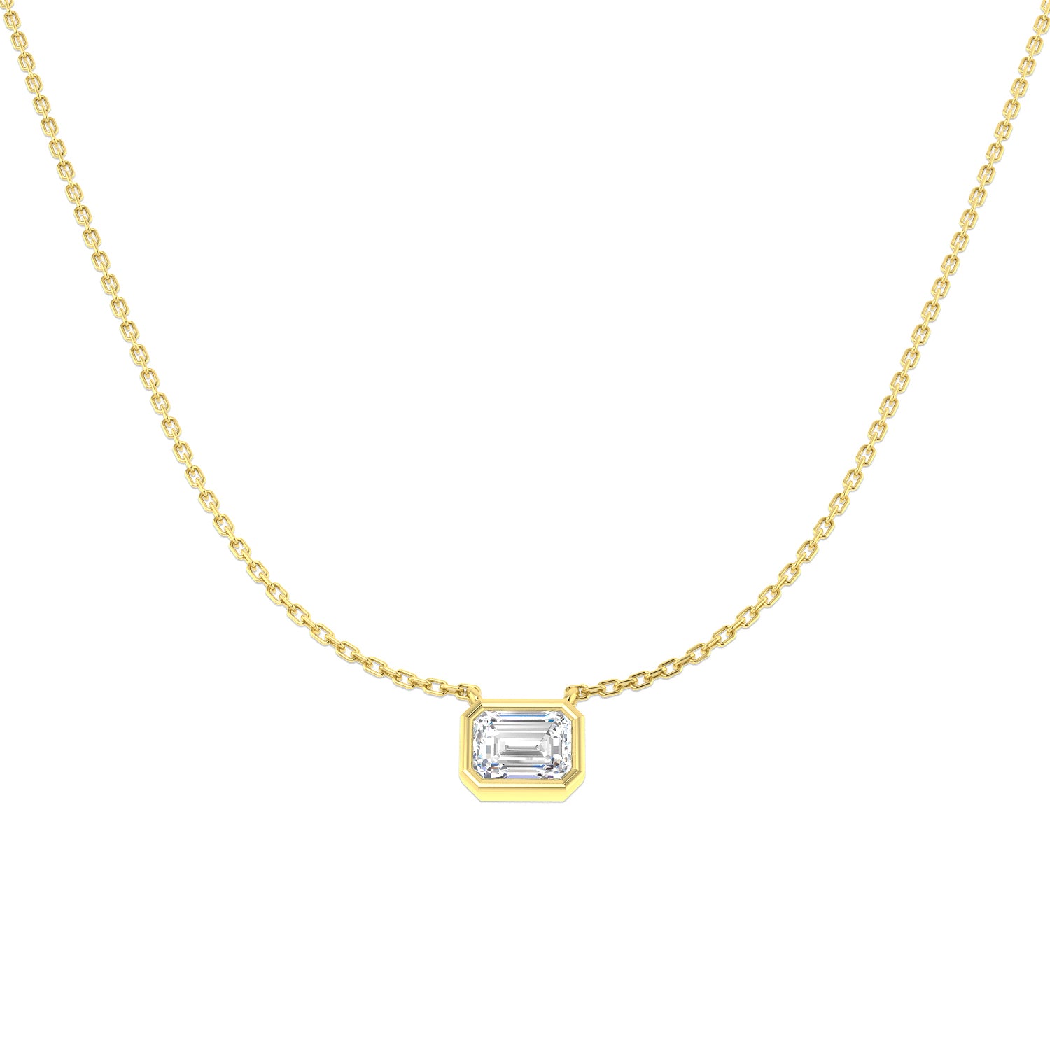 9ct Yellow Gold 1.01ct E VS2 Laboratory Grown CVD Necklace