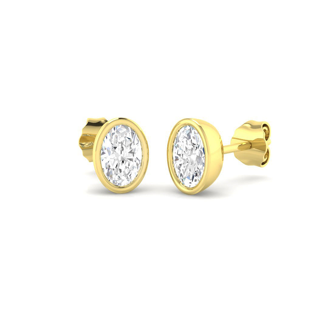 9ct Yellow Gold 1.12ct Laboratory Grown CVD Earrings