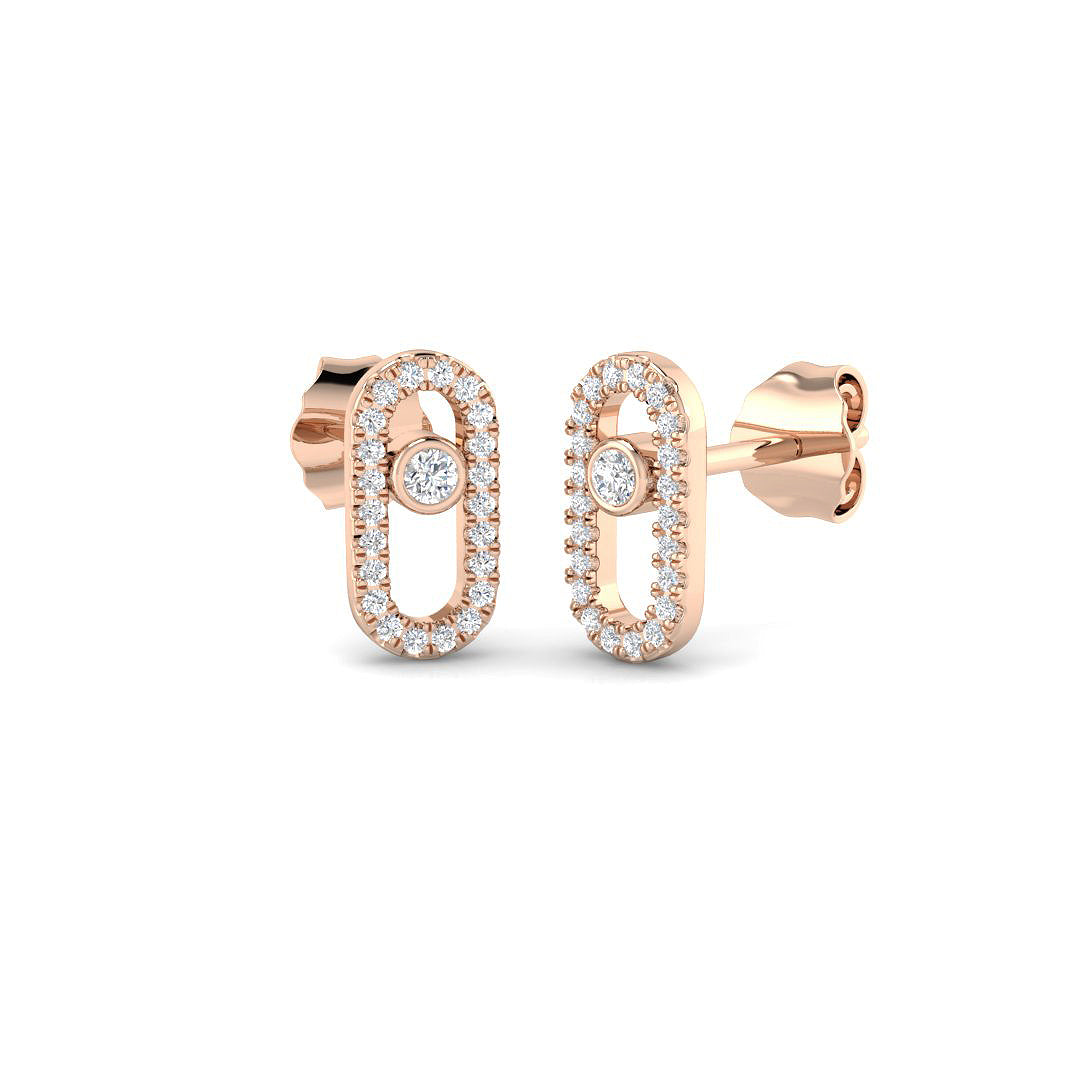 18ct Rose Gold 0.15ct Laboratory Grown CVD Earrings