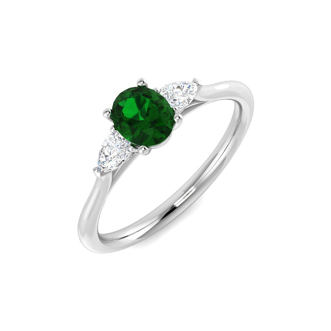 Platinum 0.56ct Emerald Ring