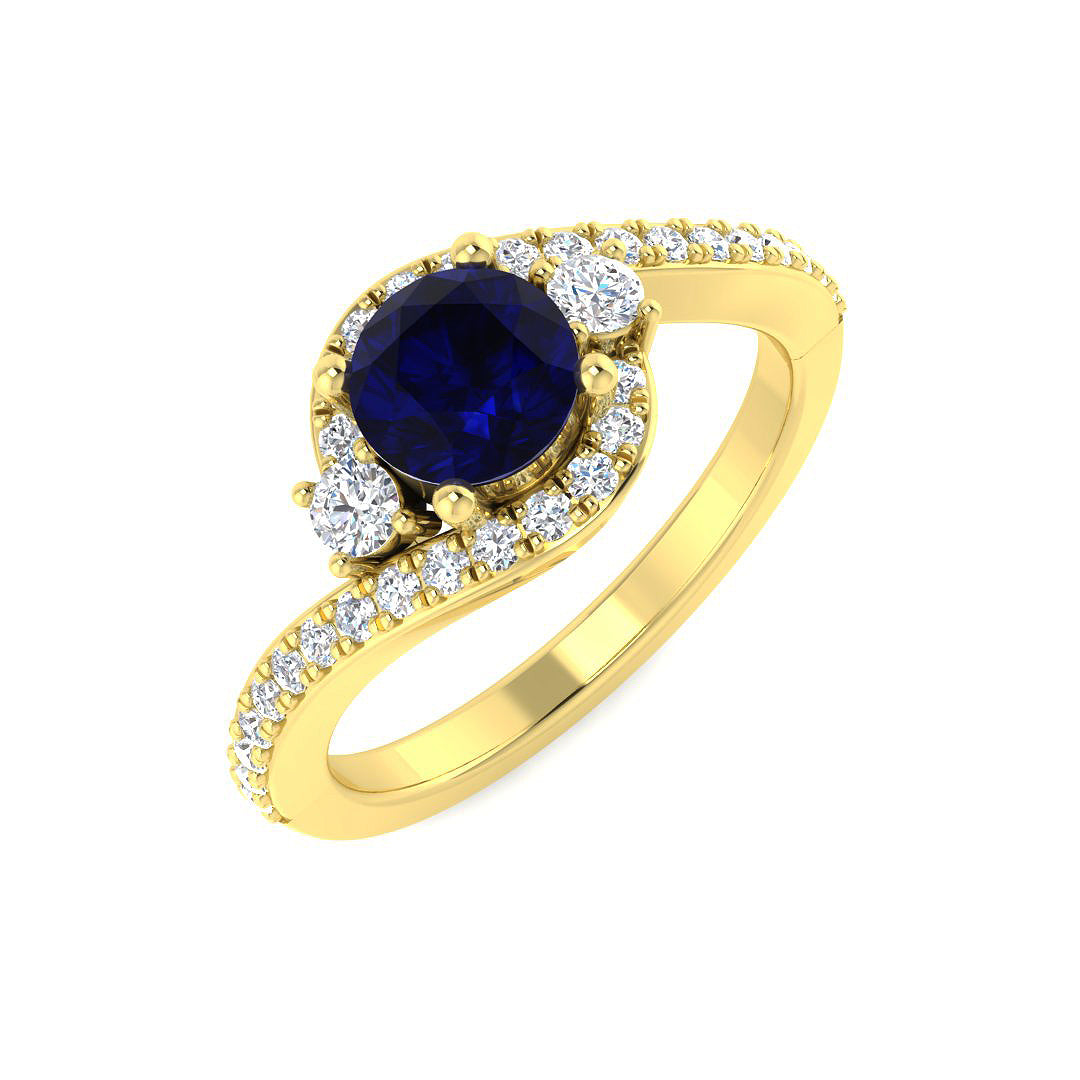 18ct Yellow Gold 1.53ct Blue Sapphire Ring