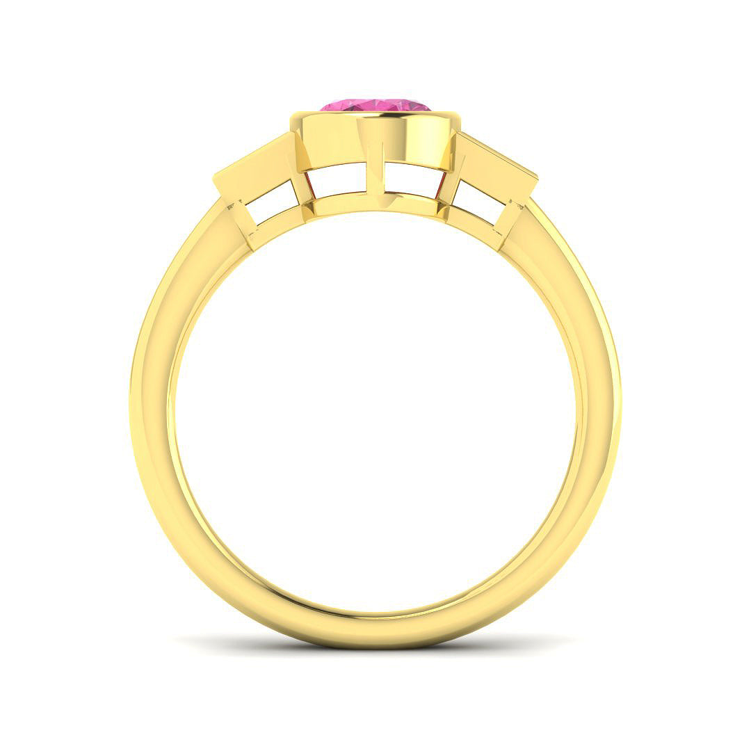 9ct Yellow Gold 1.30ct Pink Sapphire Ring