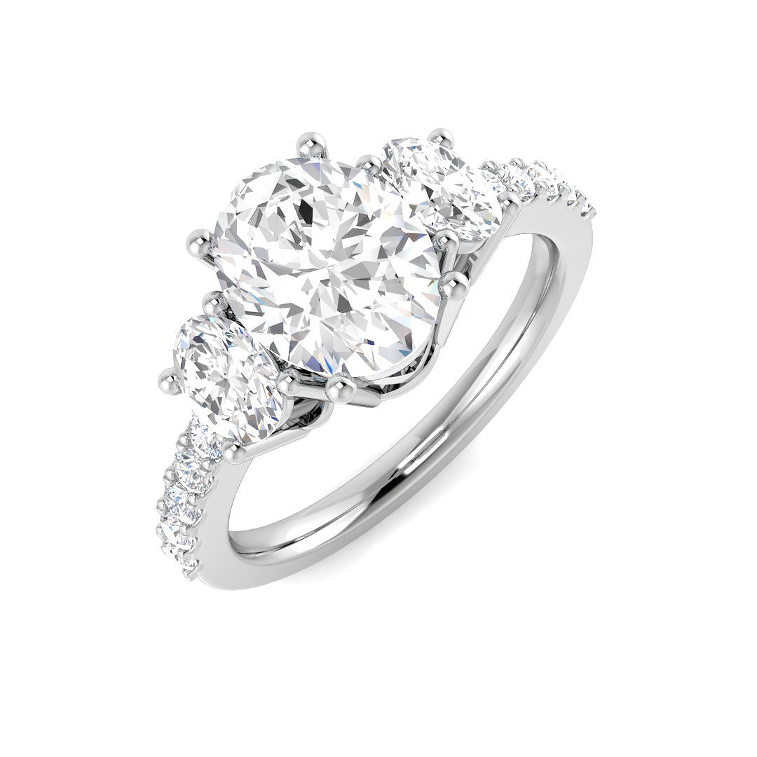 9ct White Gold 2.93ct D VS2 Laboratory Grown CVD Ring