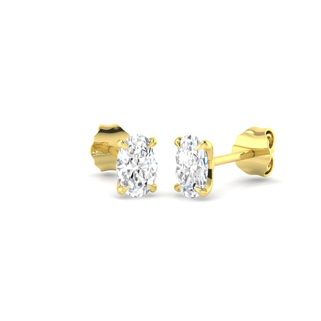 9ct Yellow Gold 0.79ct Laboratory Grown CVD Earrings