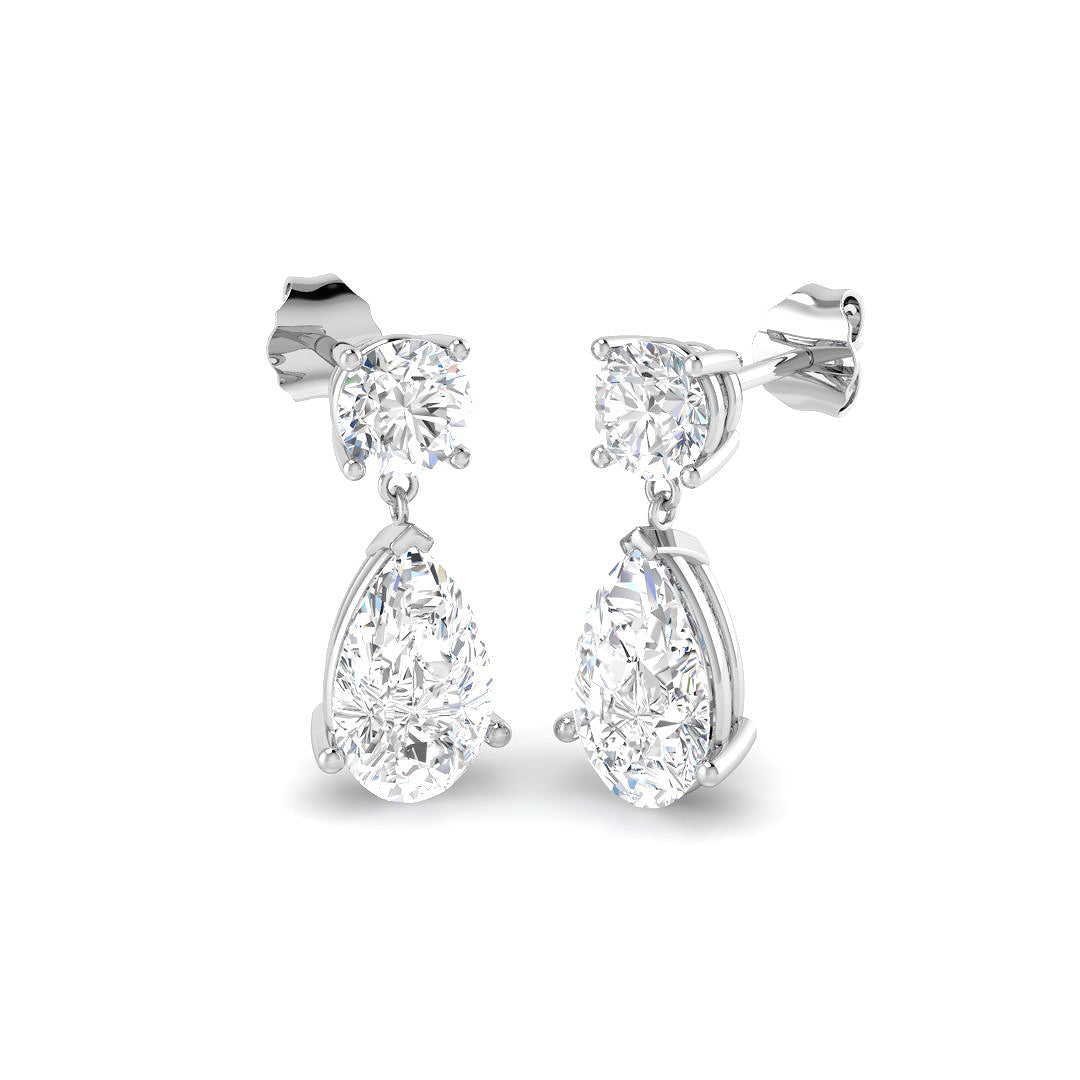 9ct White Gold 4.04ct E VS2 Laboratory Grown CVD Earrings